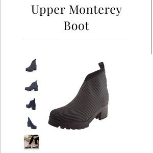 CHARLESTON SHOE CO BOOTIE GRAY PINSTRIPE SZ 8